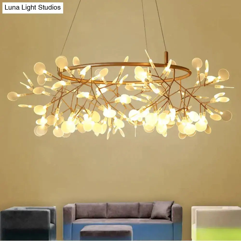 Modern copper tree branch pendant light with brass frame and frosted glass orbs modern led lamp for dining room