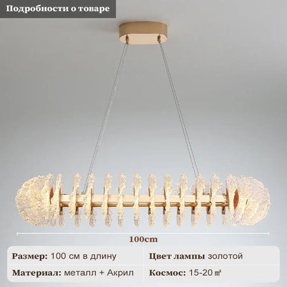 Modern coral flower crystal chandelier with gold-toned metal frame and acrylic elements for dining room decorbites coral flower