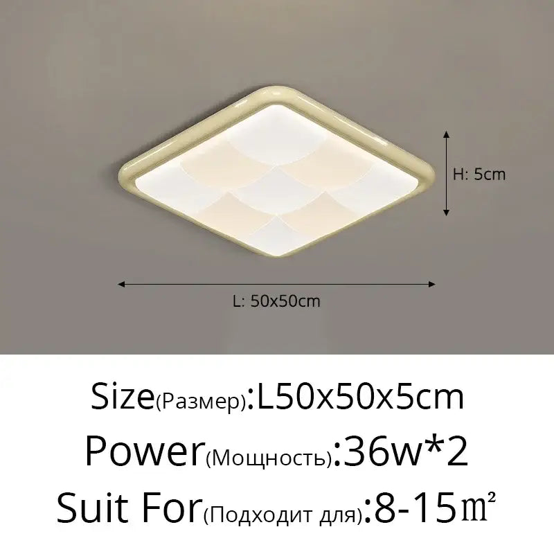 Modern cream square led ceiling light with sleek design and softly diffused lighting for bedroom ceiling lights