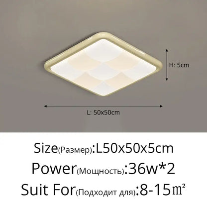 Modern cream square led ceiling light with sleek design and softly diffused lighting for bedroom ceiling lights