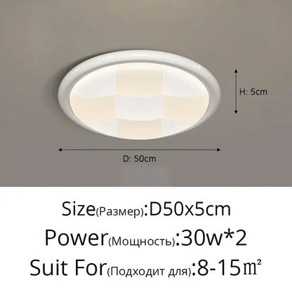 Modern cream geometric led ceiling lights with white oval recessed design and subtle grid diffuser for bedroom lighting