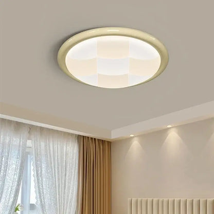 Modern cream geometric led ceiling light with soft diffused glow ideal for bedroom lighting and ceiling lights