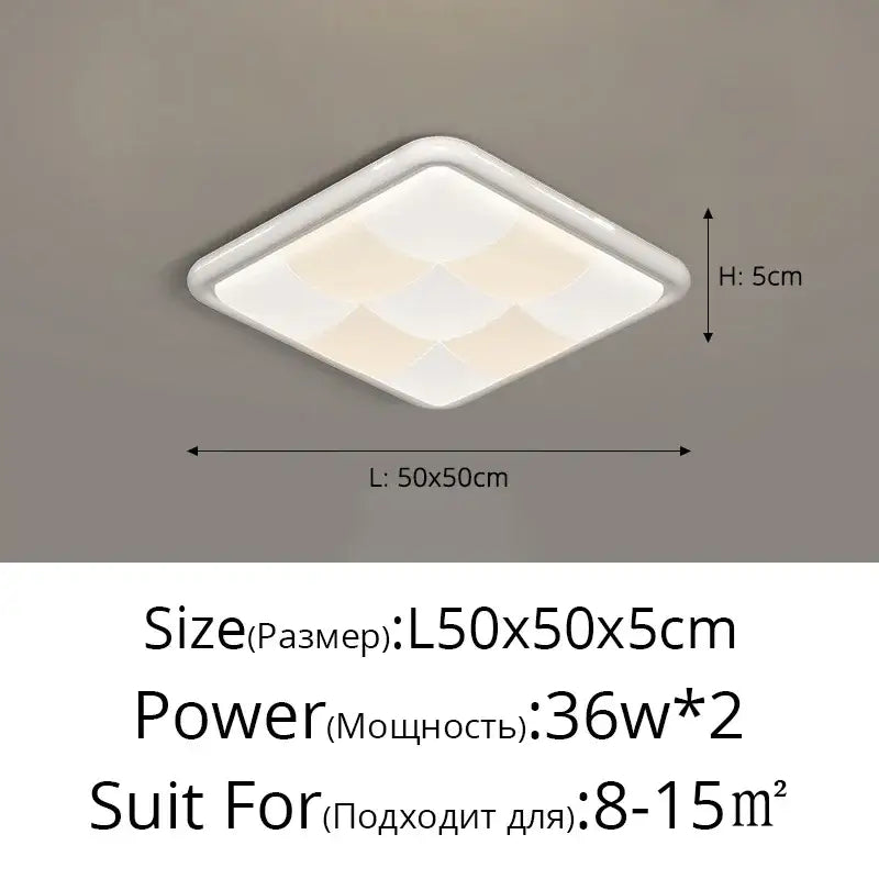 Modern cream geometric led ceiling light fixture with subtle patterns providing diffused bedroom lighting