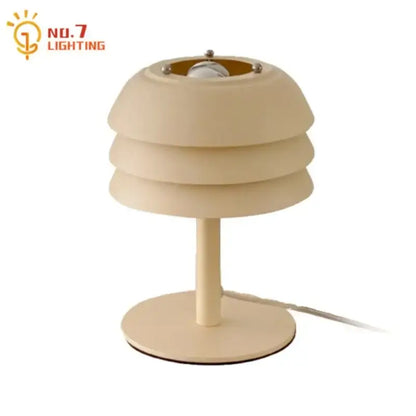 Modern cream medieval design cream-colored tiered table lamp with sleek metallic accents for bedroom decorbites cream medieval