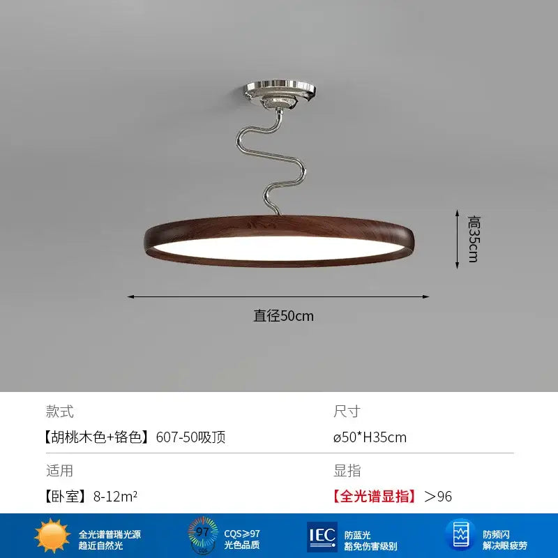 Modern cream style aluminum led chandelier with dark wood finish and chrome spiral stem for living room decorbites cream style