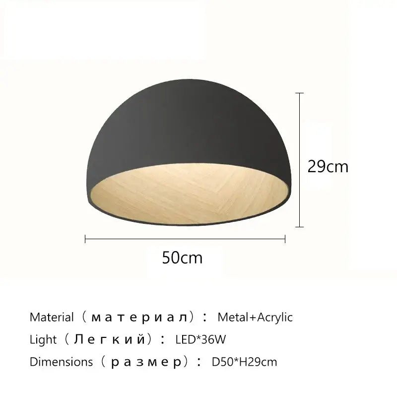 Modern cream wind led ceiling chandelier with black and light wood finish dome pendant lamp and sleek metal frame