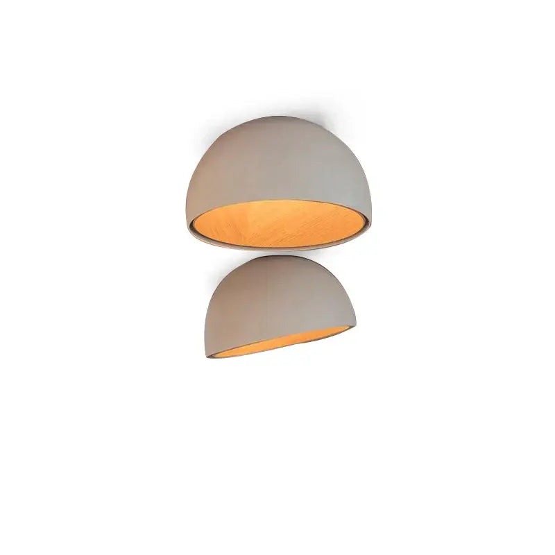 Modern cream wind led ceiling chandelier featuring a gray dome-shaped wall sconce with warm wooden interior decorbites cream wind