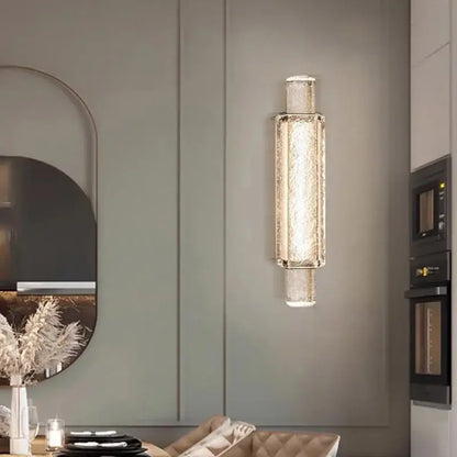 Modern crystal bubble wall lamp with textured translucent glass and metallic accents for bedroom decorbites wall lamp