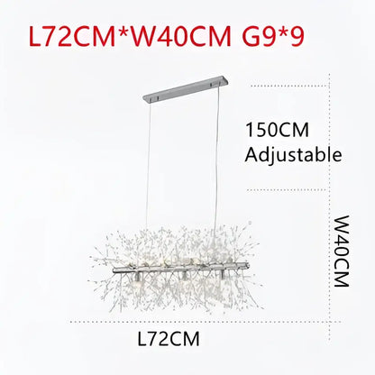 Silver modern decorbites dandelion chandelier pendant lamp with adjustable design and crystal accents for dining room decor