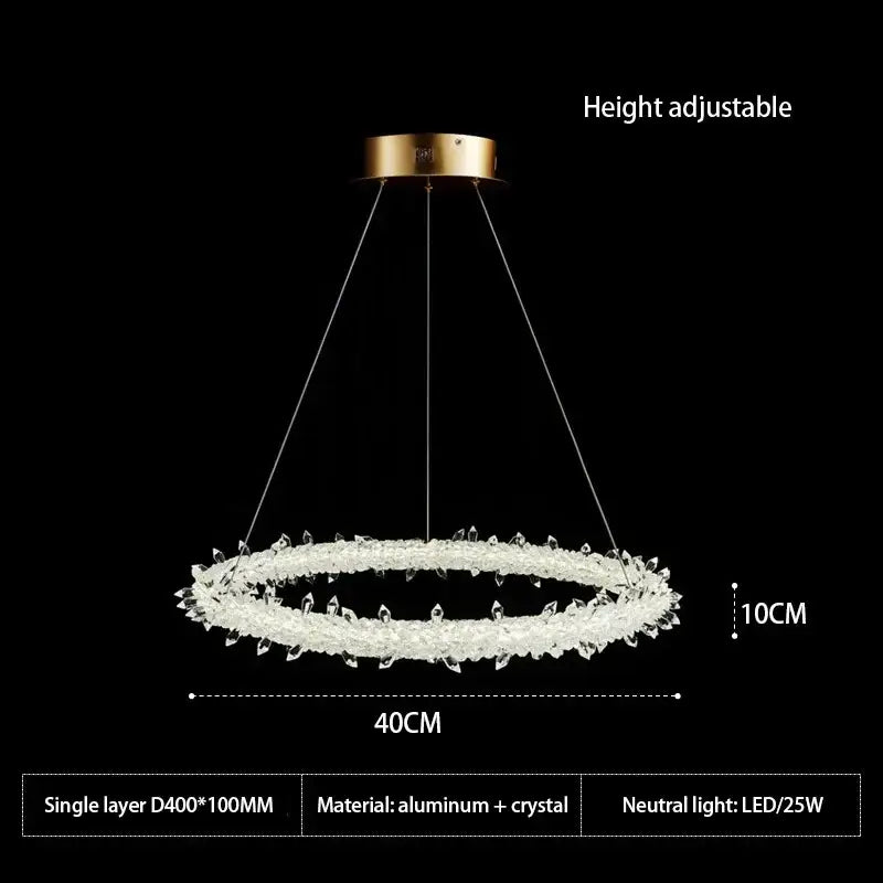 Modern crystal flower led chandelier with gold-toned aluminum mount and clear crystal accents for dining room decorbites crystal flower
