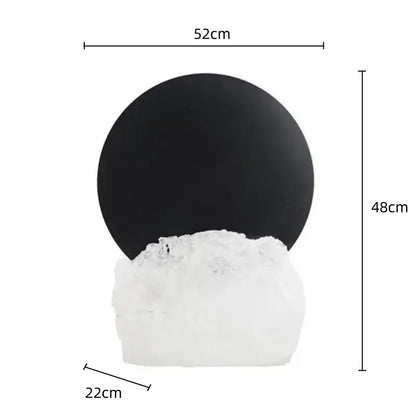 Modern crystal geometric metal sculpture bookends with black spherical top and white textured base for living room decorbites