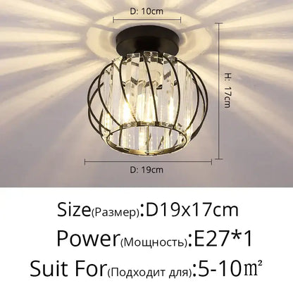 Modern crystal glass nordic led chandelier with gold and black metal frame and clear prisms for dining room decorbites crystal glass