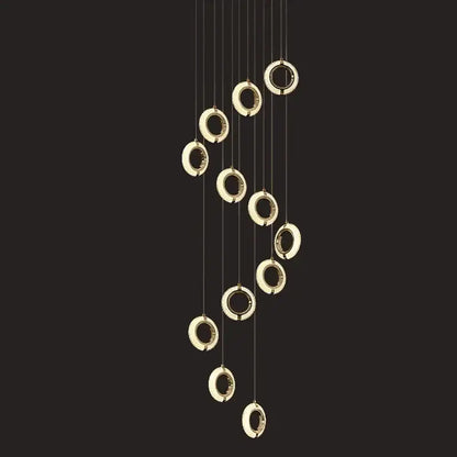 Modern crystal gold led chandelier featuring a gold-toned circular pendant with a sleek minimalist design for dining room decorbites crystal gold