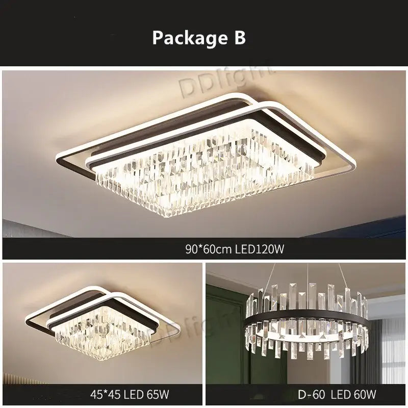 Modern crystal industrial pendant lamp with sleek black and white frame and cascading clear crystal prisms for living room decorbites pendant lamps