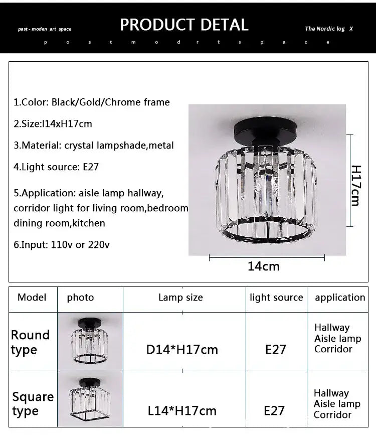 Black-framed modern crystal led ceiling light with vertical prismatic glass panels for kitchen decorbites crystal led fixture