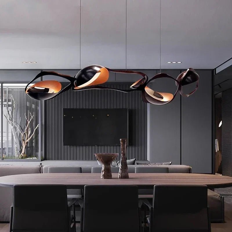 Modern Crystal Linear Pendant Light in Painted Iron - Decorbites