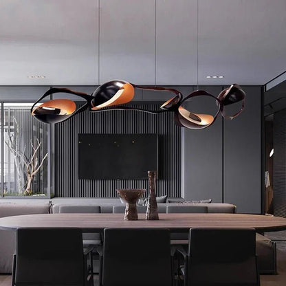Modern Crystal Linear Pendant Light in Painted Iron - Decorbites