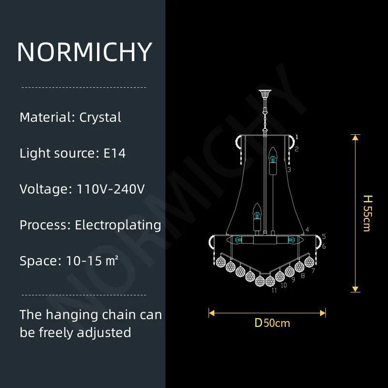 Modern Crystal Staircase Chandelier in Gold or Black - Decorbites