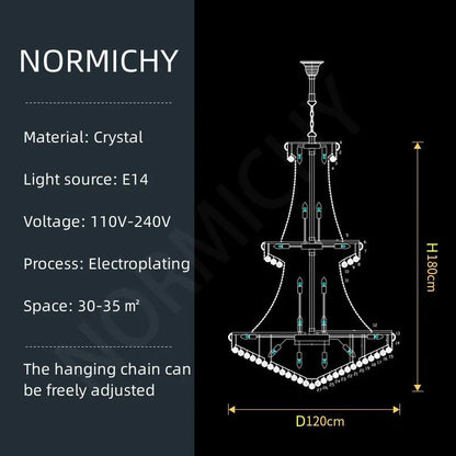 Modern Crystal Staircase Chandelier in Gold or Black - Decorbites