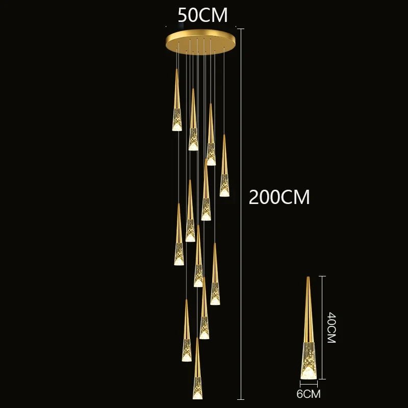 Modern Crystal Staircase Chandelier Pendant Light - Decorbites