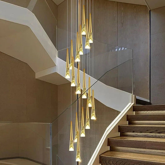 Modern Crystal Staircase Chandelier Pendant Light - Decorbites