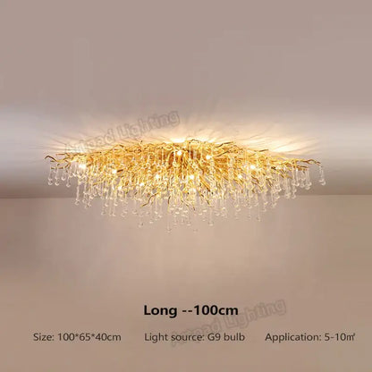 Modern crystal teardrop gold chandelier with golden branch style and crystal droplets for elegant living room decorbites crystal teardrop