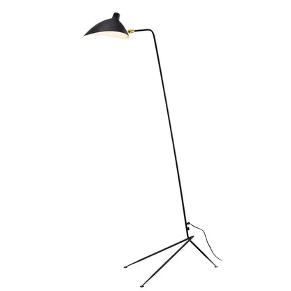 Modern curved black metal floor lamp with sleek curved neck and tripod base for bedroom reading lighting decorbites black metal floor lamp