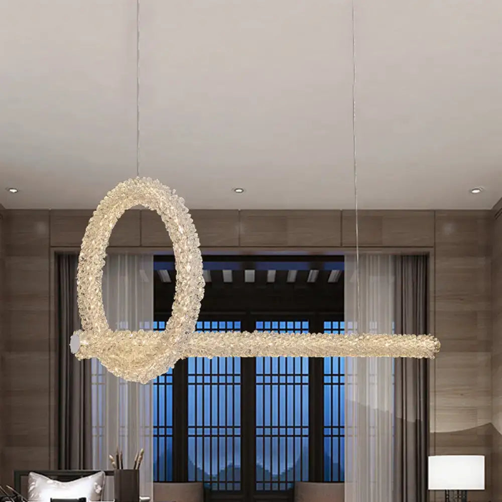 A modern cut crystal brass ceiling light key pendant with a metallic frame for kitchen island 110v-120v use