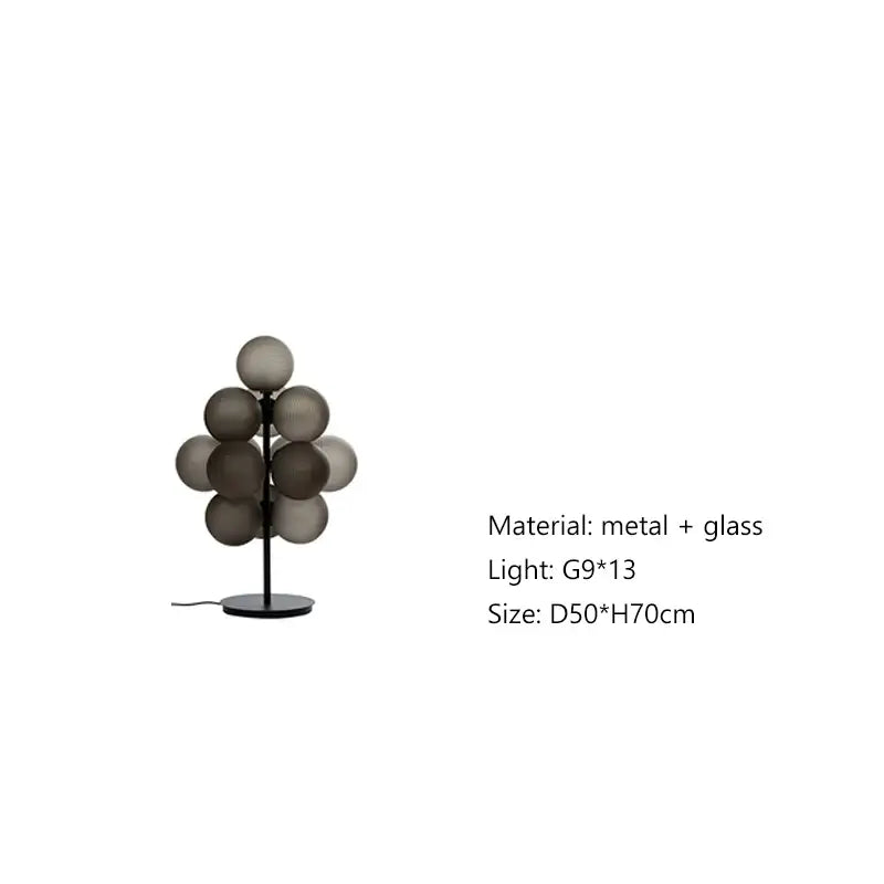 Modern dark brown bubbleglass led floor lamp with sleek black metal stand and frosted gray glass spheres for living room decorbites floor lamp