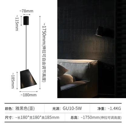 Black matte pendant light with a sleek conical shade and adjustable height in decorbites adjustable wooden chandelier style
