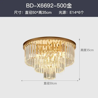 Modern decorbites crystal gold led chandelier with cascading crystal prisms and six e14 bulbs for living room lighting