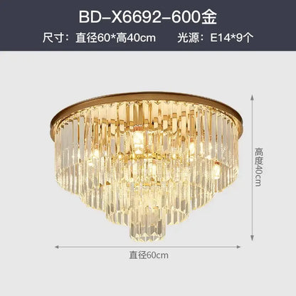 Modern decorbites crystal gold led chandelier with cascading crystal prisms and nine e14 bulbs for living room lighting