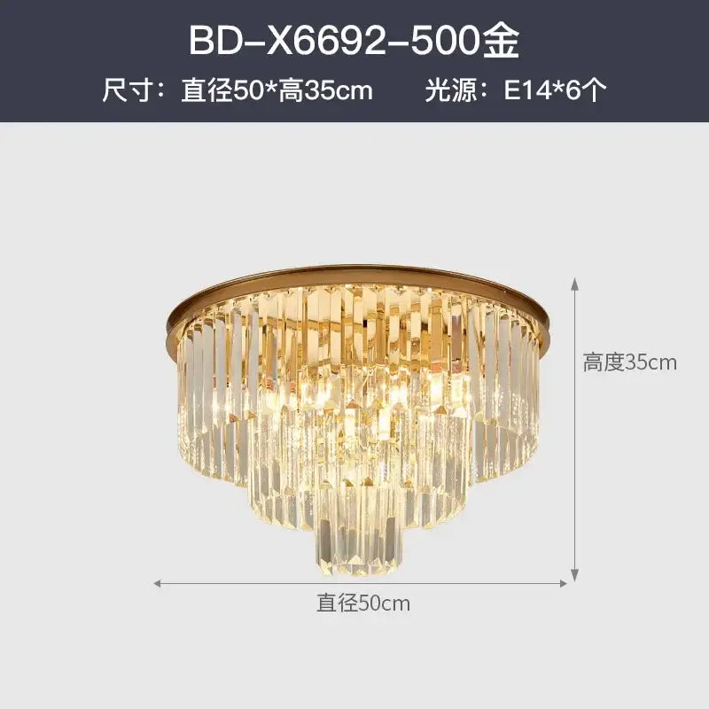 Modern decorbites crystal gold multi-tiered chandelier with cascading crystal prisms and six e14 led bulbs for dining room