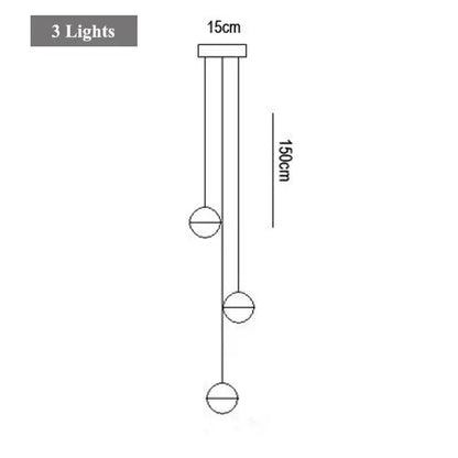 Modern decorbites crystal led chandelier pendant light with three spherical bulbs and 15cm square ceiling mount