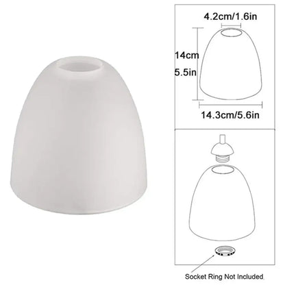 Modern dome white frosted glass shade pendant light with smooth 14cm height and 14.3cm width decorbites frosted glass