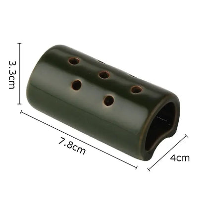 Dark green lotus seedpod ceramic incense burner with five circular holes for modern living room decor