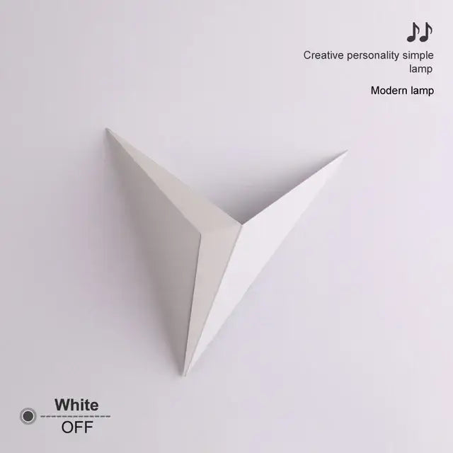 White wall lamp with clean minimalist geometric design decorbites elegant triangular led perfect for bedroom study decor