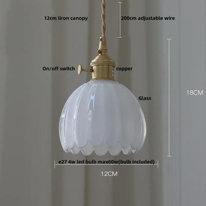 Modern faceted clear glass pendant lamp with white ribbed glass shade brass copper knob switch decorbites clear glass fixture