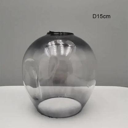 Modern faceted gray glass shade replacement with a translucent 15cm diameter for living room lamp cover