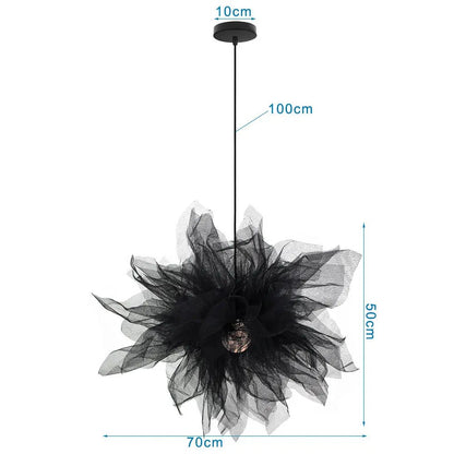 Modern Feather Pendant Light in White or Black - Decorbites