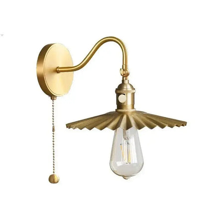 Modern fluted brass adjustable copper wall sconce with a fluted shade and exposed filament bulb for bedroom decorbites adjustable copper wall lighting