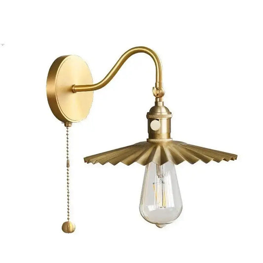 Modern fluted brass adjustable copper wall sconce with a fluted shade and exposed filament bulb for bedroom decorbites adjustable copper wall lighting