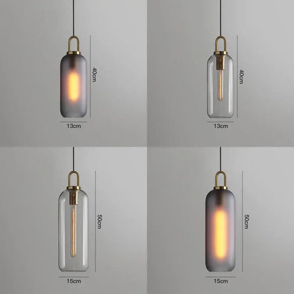 Modern frosted gray glass ball pendant light dining room set with clear and frosted cylindrical shades by decorbites glass ball pendant