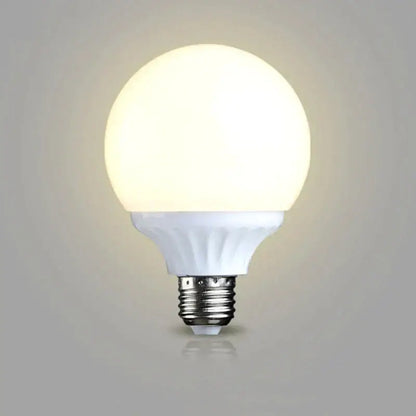 Modern frosted white e27 9w led bulb with frosted glass globe and metallic screw base high brightness round lamp