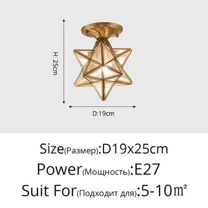 Modern geometric gold star ceiling light with decorbites crystal glass led design for living room chandelier decor