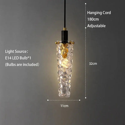 Modern geometric gold and clear crystal led ceiling chandelier with clear textured glass and black cord decorbites crystal led