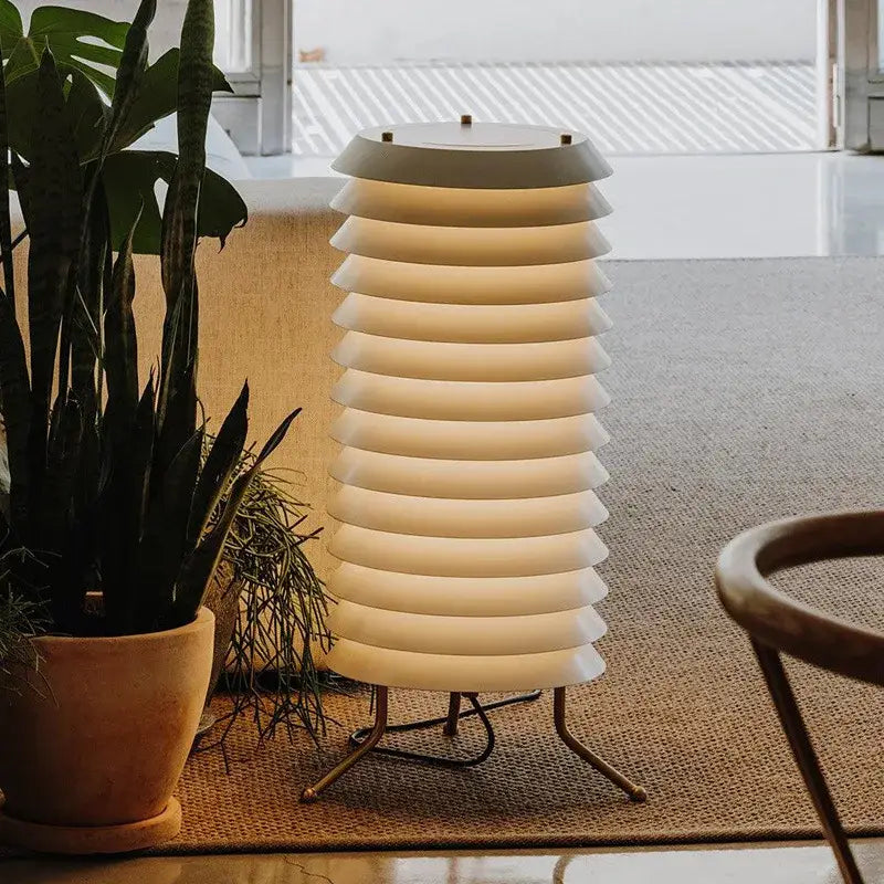 Cream-colored tiered floor lamp with sleek metallic base for modern geometric iron table decorbites iron table lamp