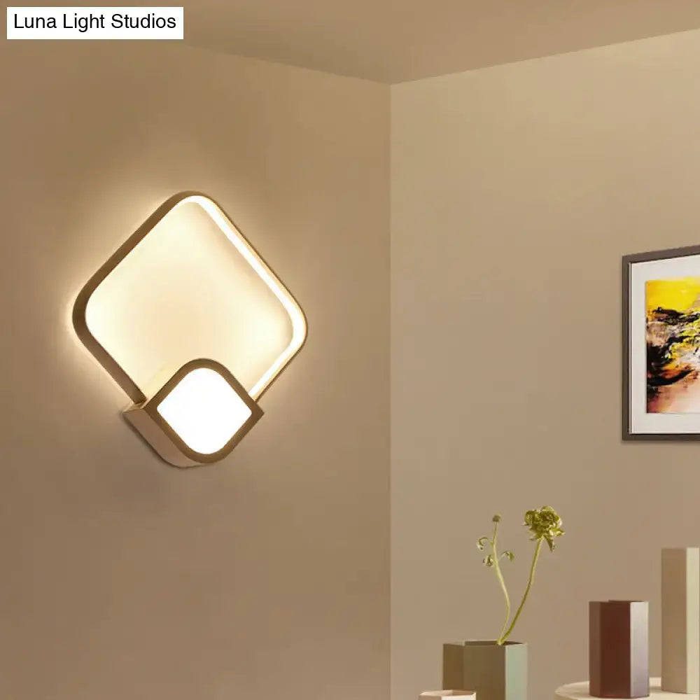 Modern geometric led white wall sconce light with two warm white illuminated panels for living room 220v-240v 110v-120v