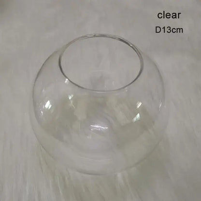 Clear glass fishbowl with smooth rounded design 13cm diameter for modern geometric magic bean lighting globe