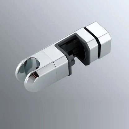 Modern geometric white and black shower slide rail holder bracket with chrome metal holder bracket and black plastic clamp